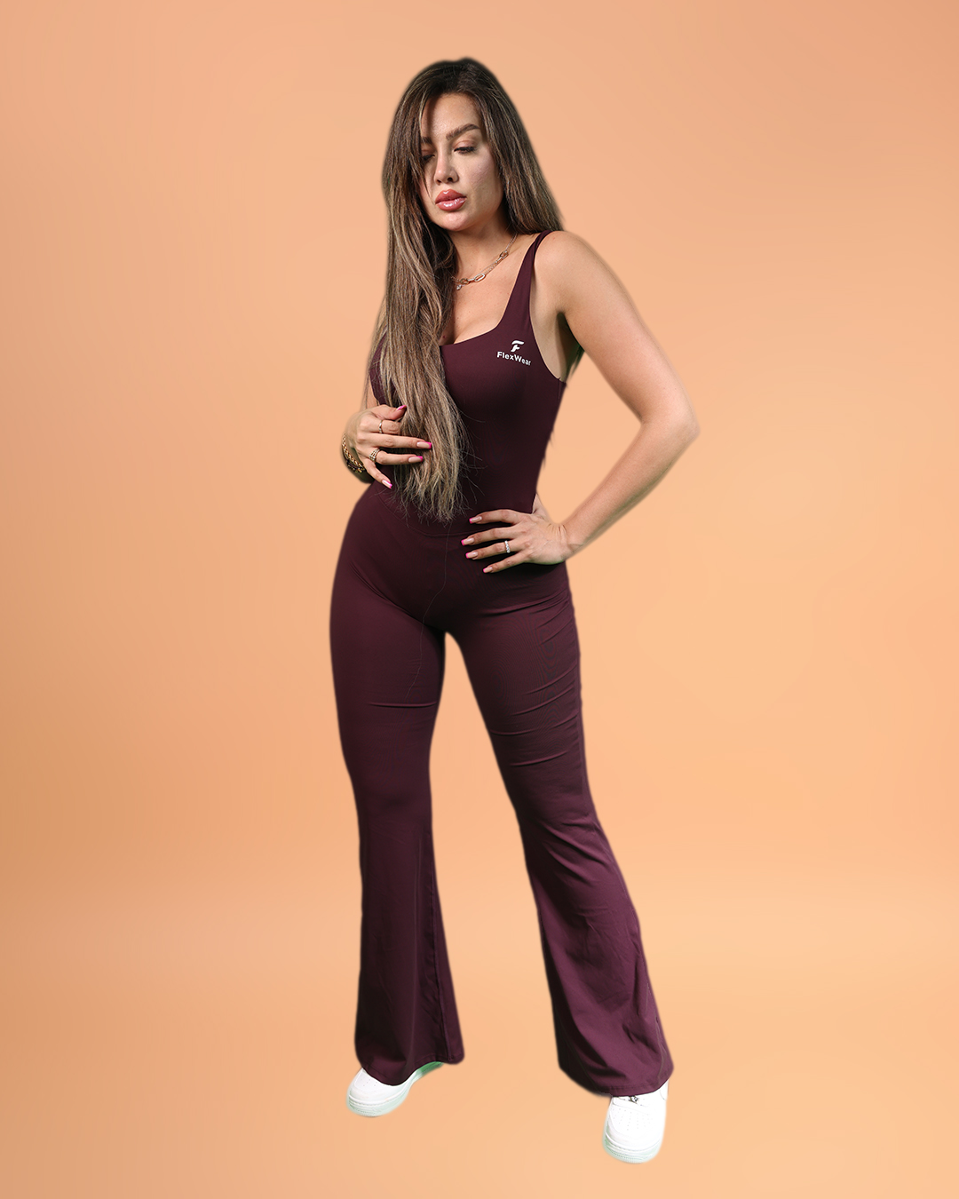 6 (English) SculptFit Flare Jumpsuit - Image 1